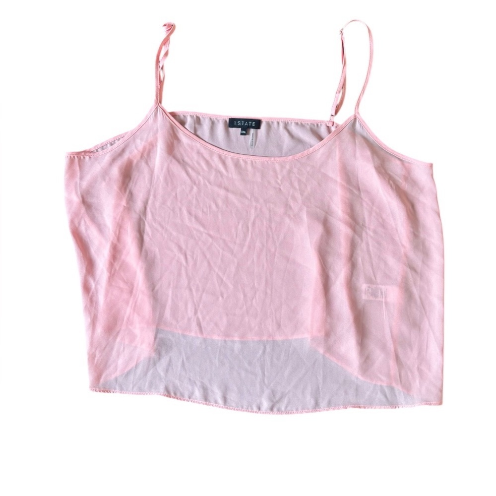 1. STATE Women’s pink chiffon tank blouse‎ size XXL